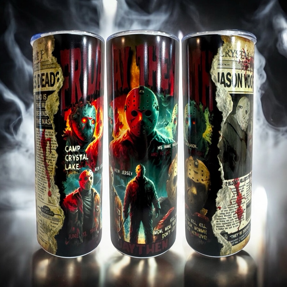 Horror Themed Jason Vorhees 20oz Tumbler
